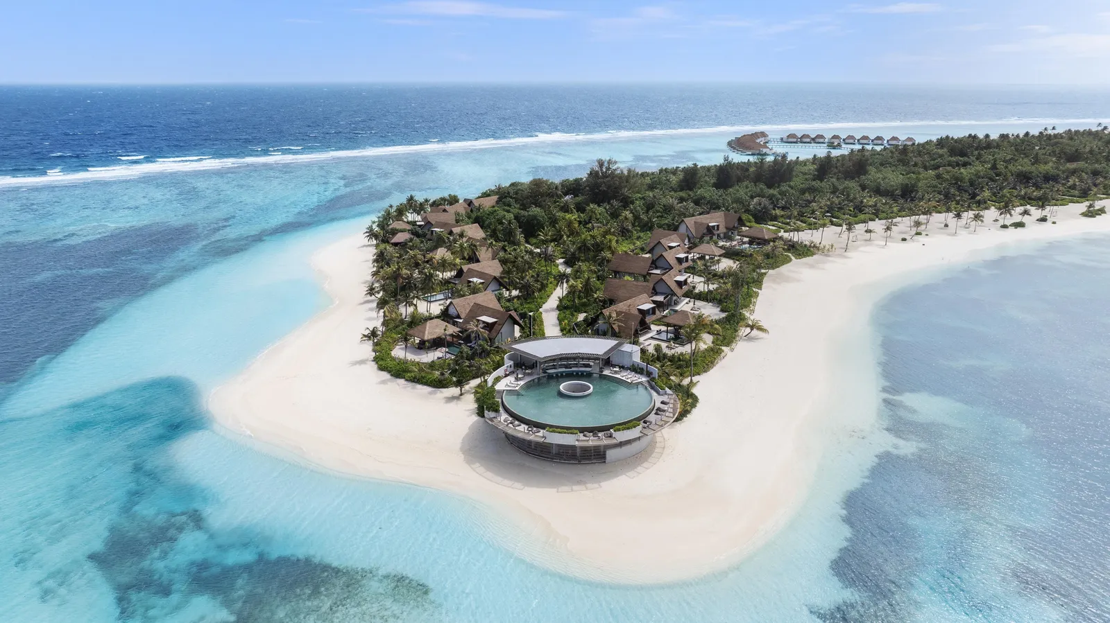The Point on the island’s northern tip, its circular infinity pool above the lagoon