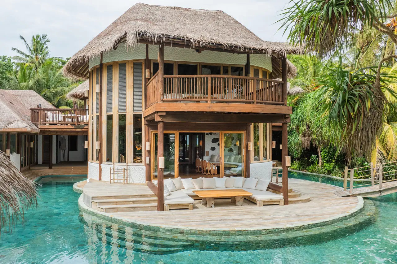 A 3-bedroom Residence: the timber tower ringed by its pool