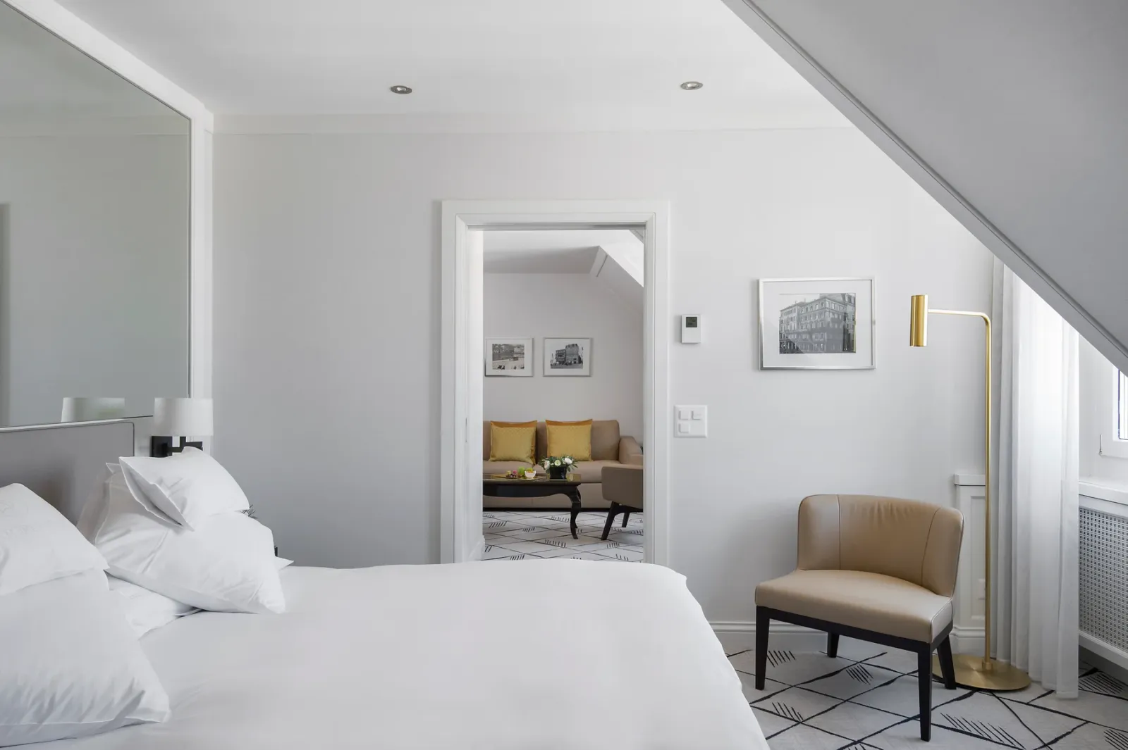 The Lifestyle Suite bedroom opening towards the separate living room