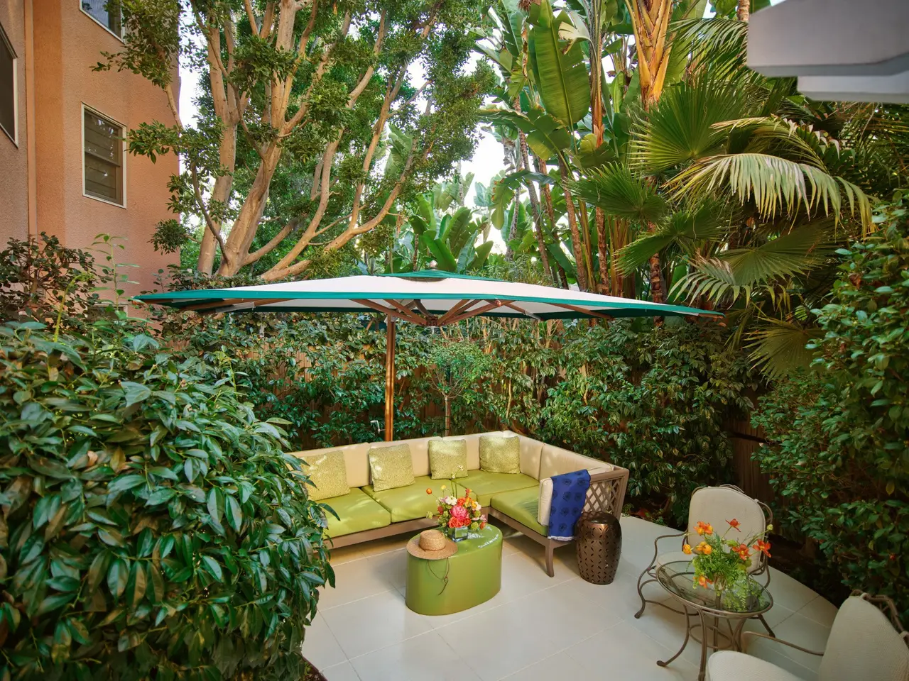 The Beverly Hills Suite with Patio at The Beverly Hills Hotel, as the official site shows it