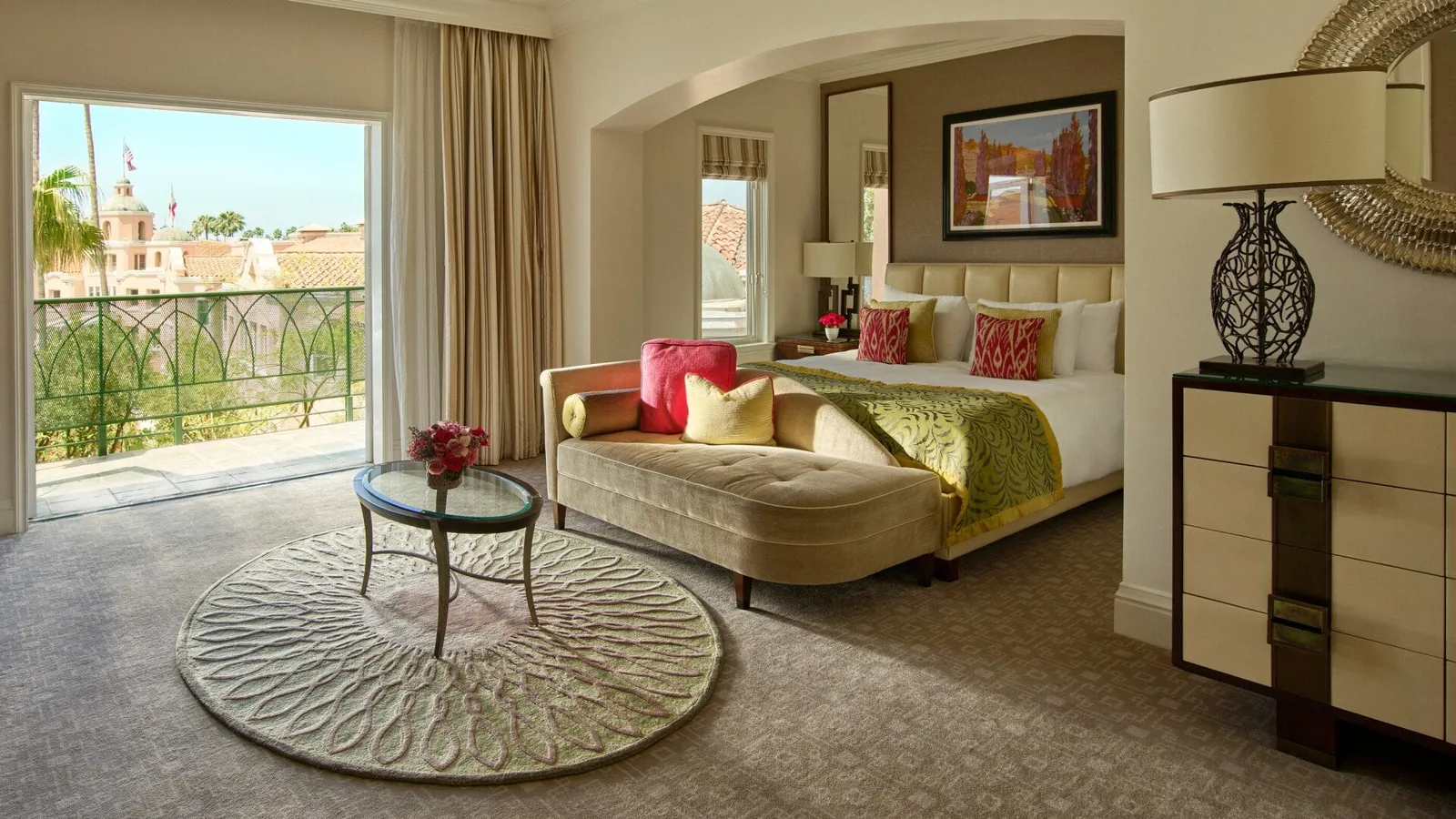 The Deluxe Room with Balcony at The Beverly Hills Hotel, as the official site shows it