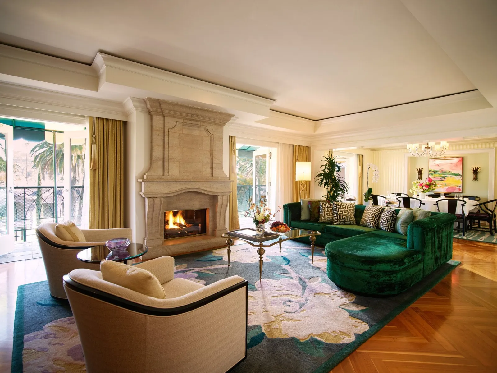 The Presidential Suite at The Beverly Hills Hotel, as the official site shows it