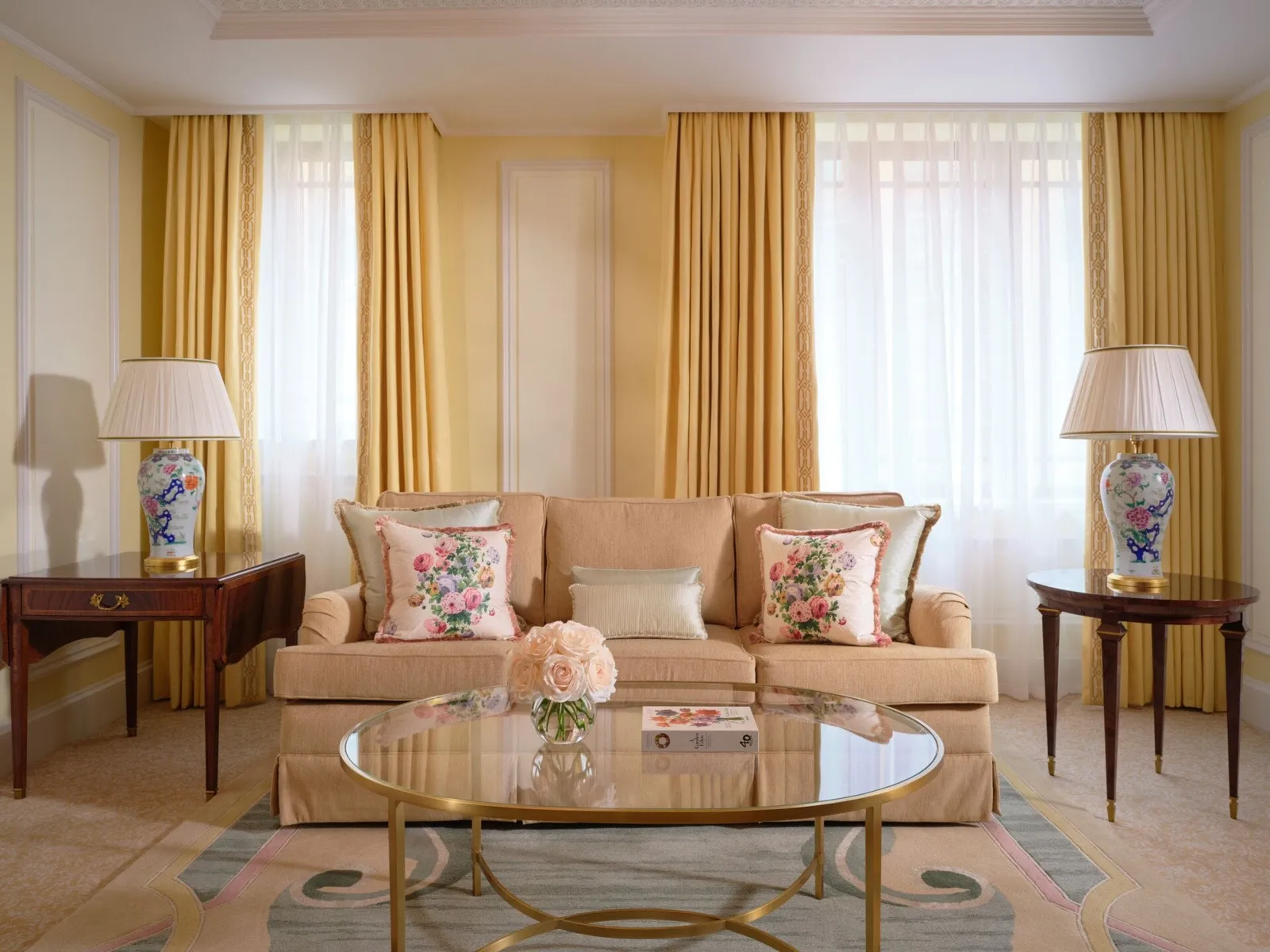 The Superior Junior Suite’s blue sitting room