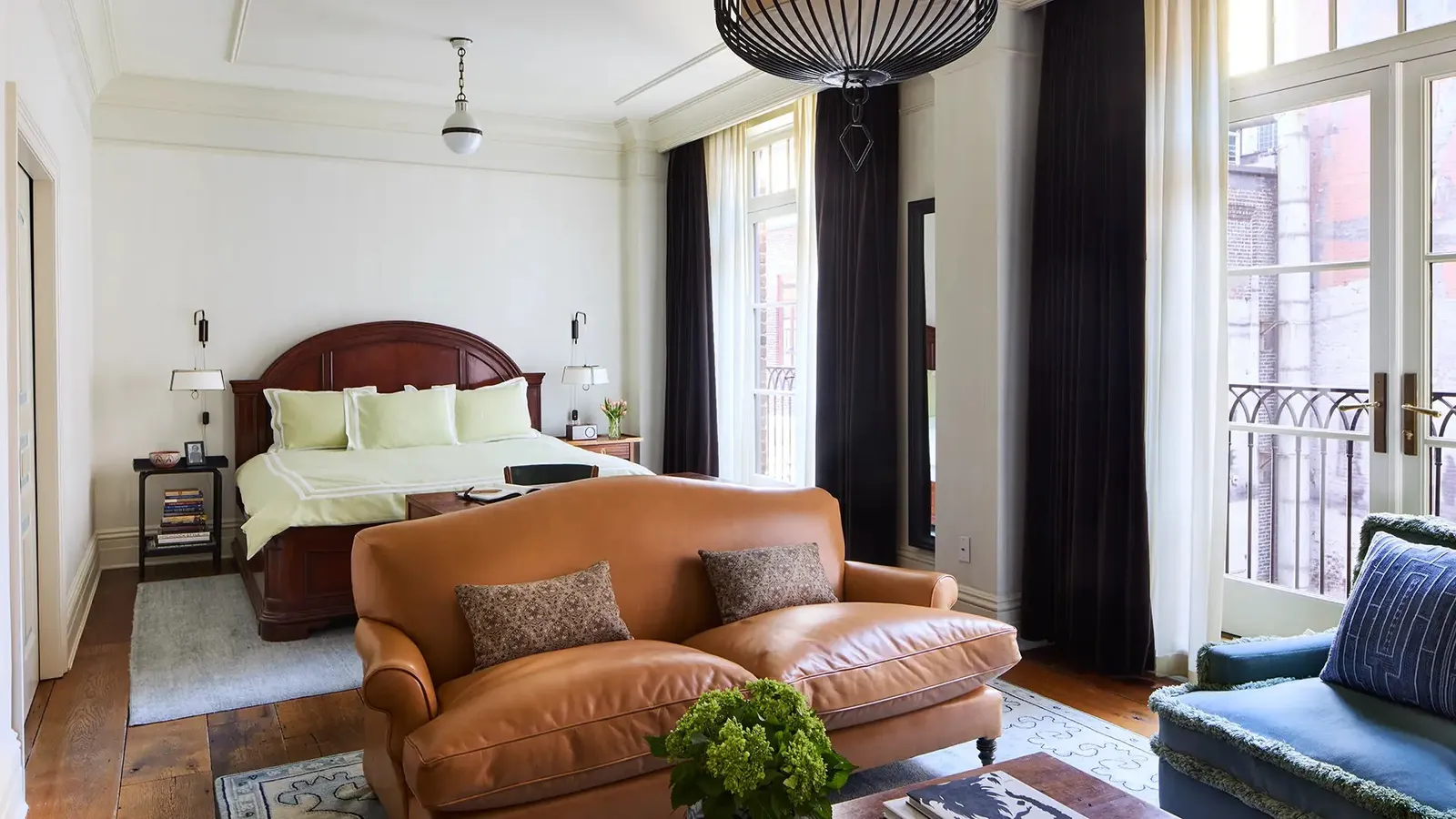 The Studio Suite seen from the sofa towards the king bed