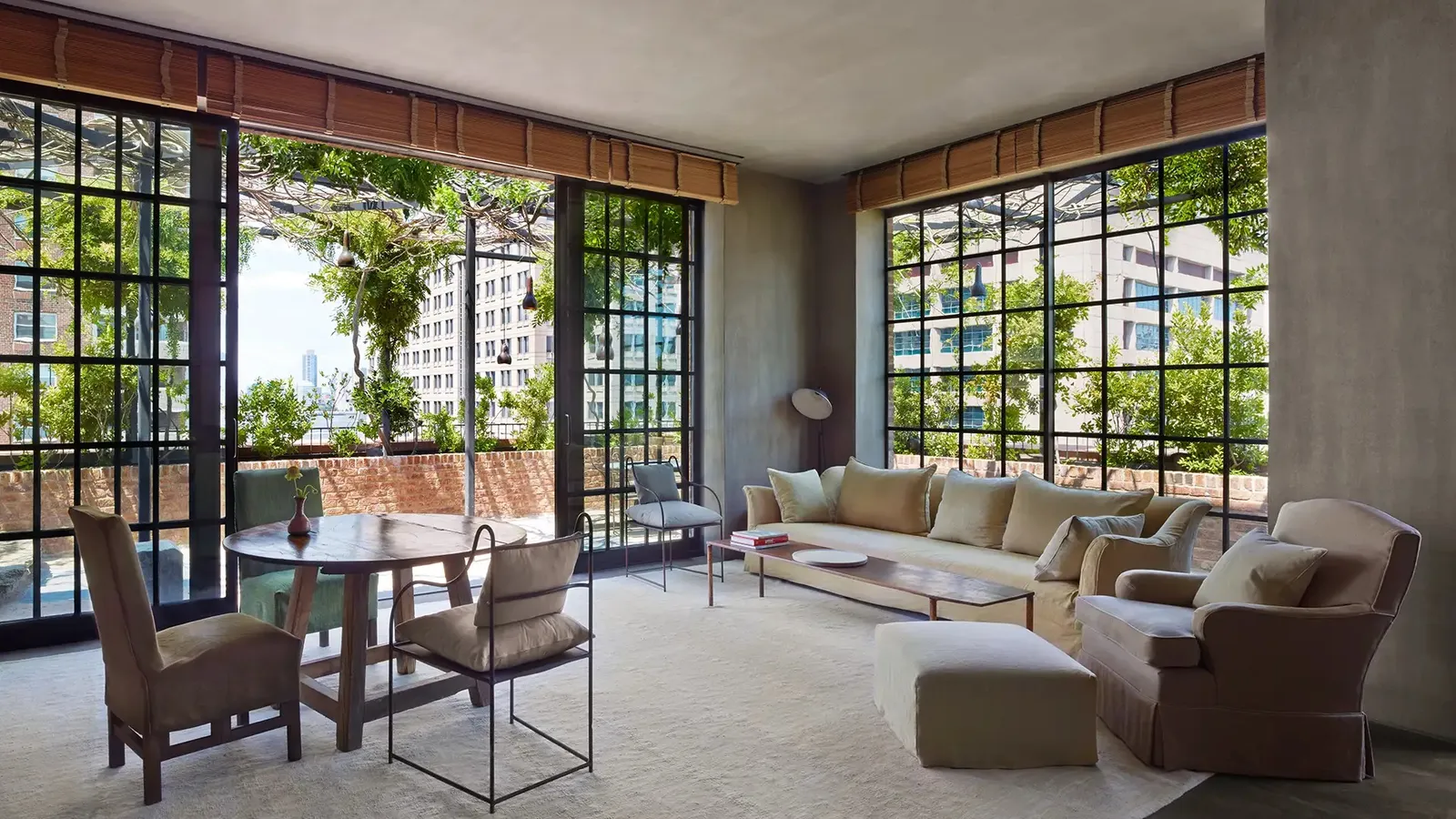 The TriBeCa Penthouse drawing room in natural light