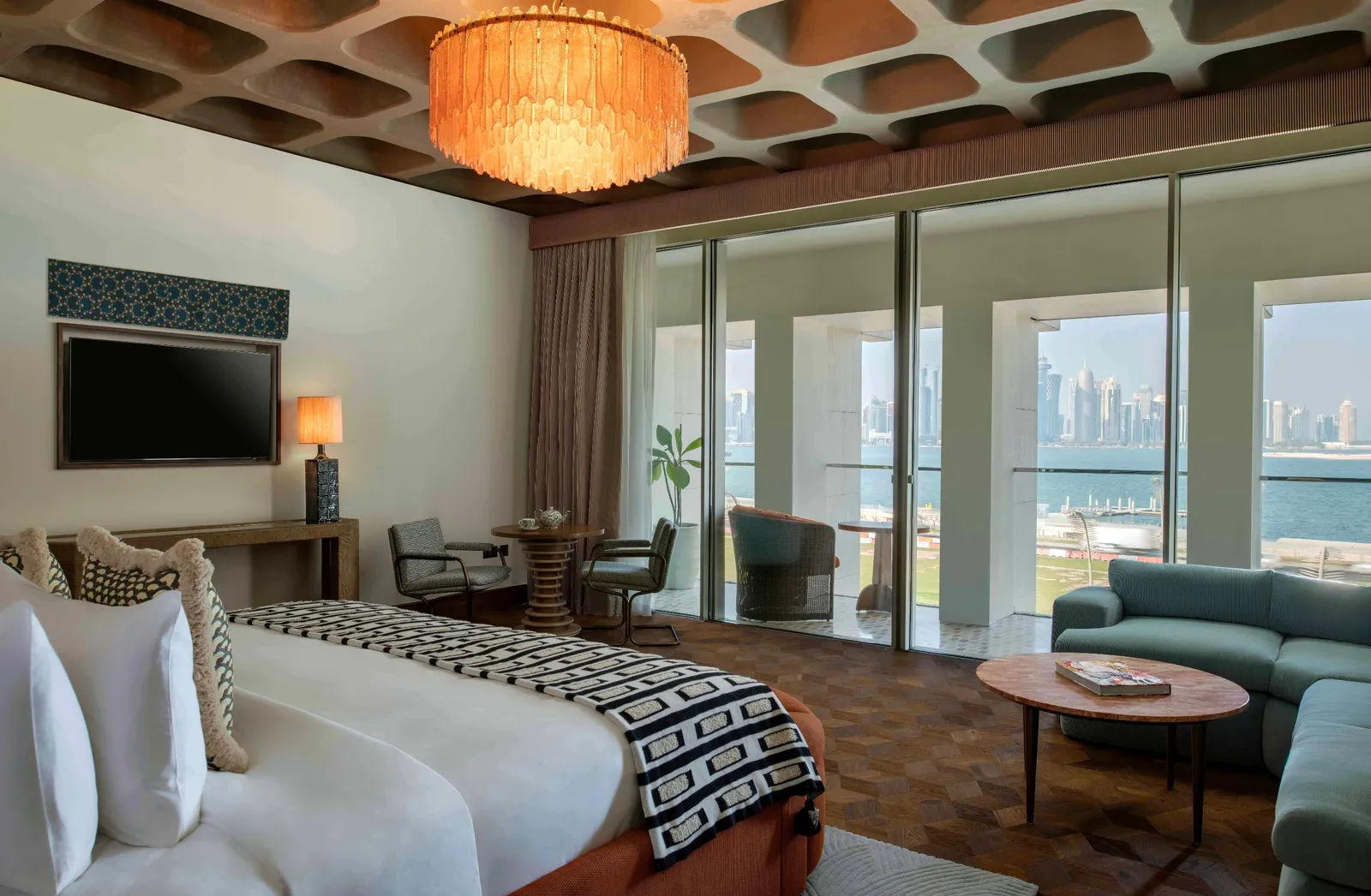 Official photograph of the Two Bedroom Corniche View Suite category at The Ned Doha