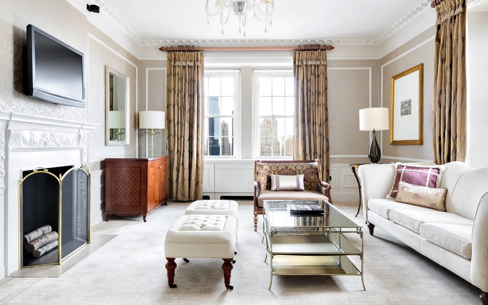 The Park Suite’s living room on the 28th floor