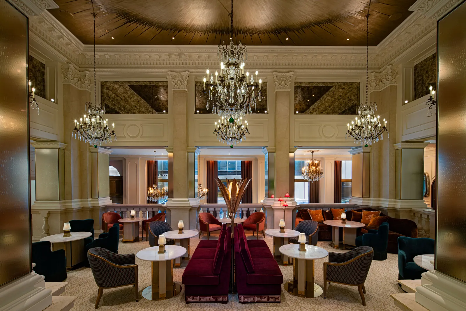 The Drawing Room among chandeliers and velvet armchairs