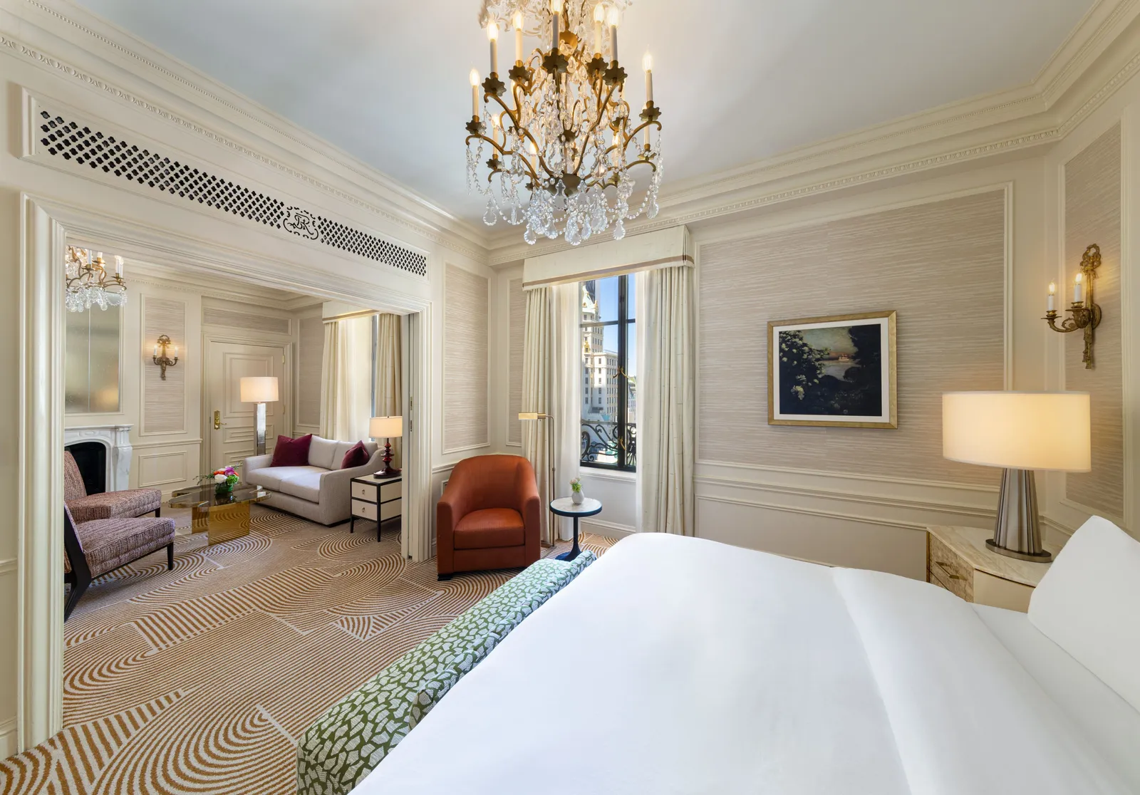 Deluxe Suite with the bedroom opening onto the sitting room
