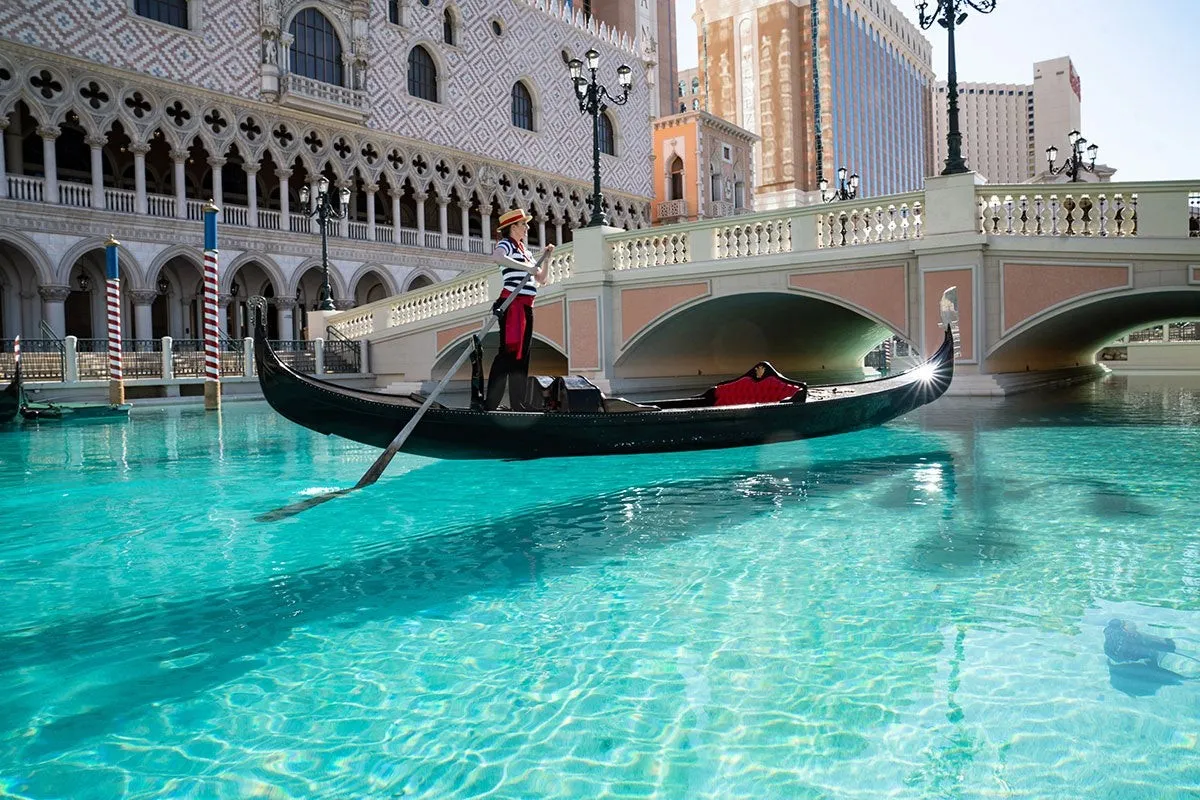 Outdoor gondola at The Venetian