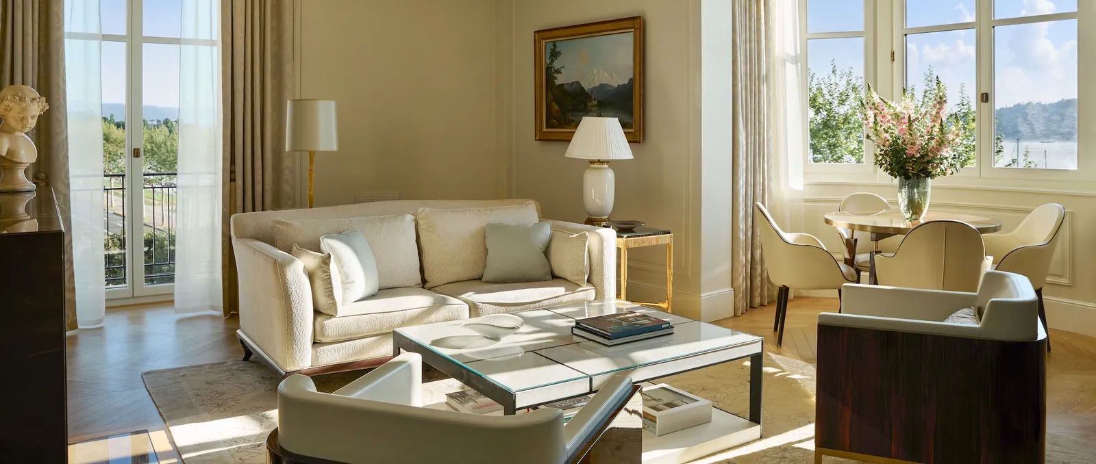 Il salotto d’angolo della Mont Blanc Suite