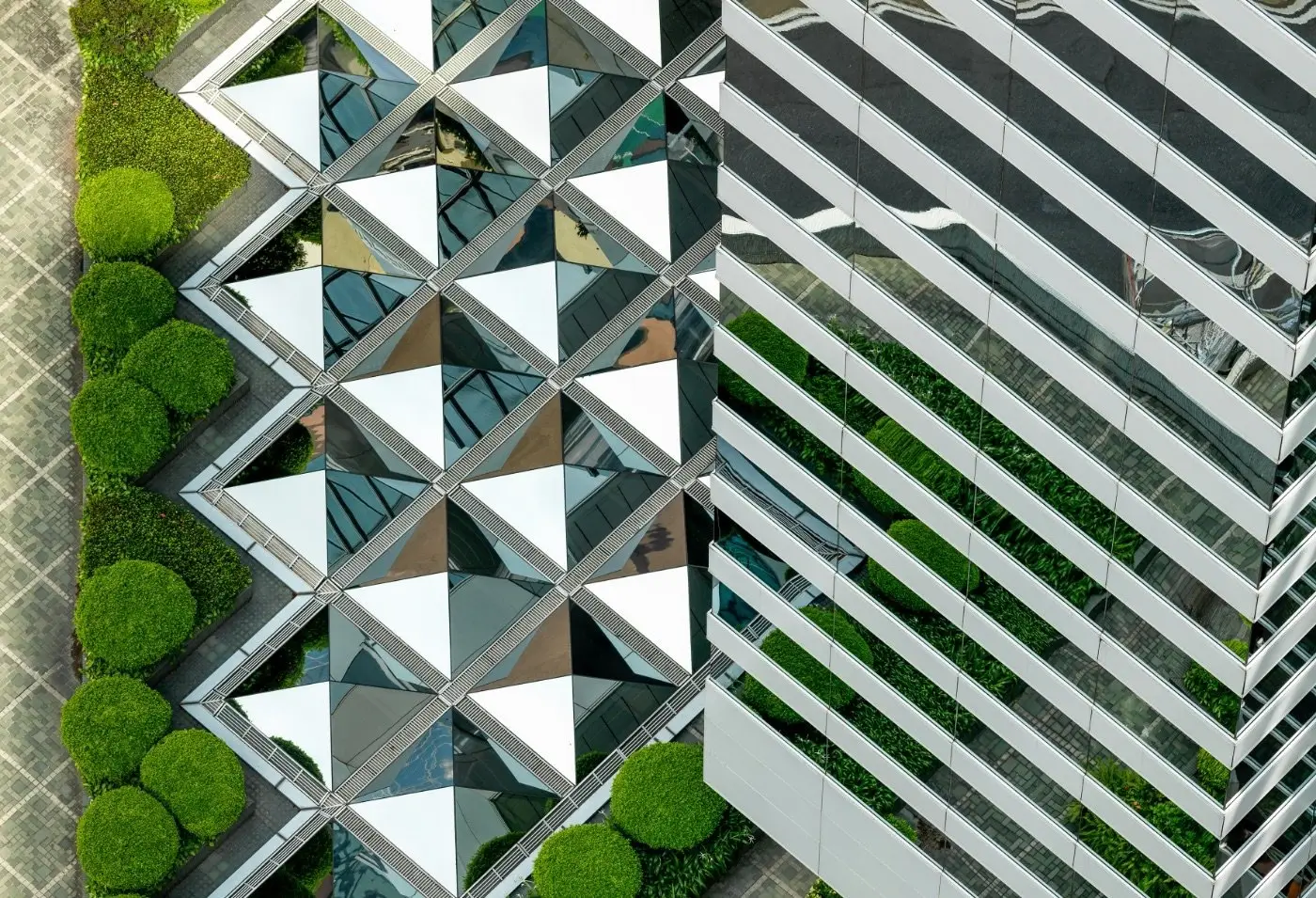 Geometry and planting on the façade