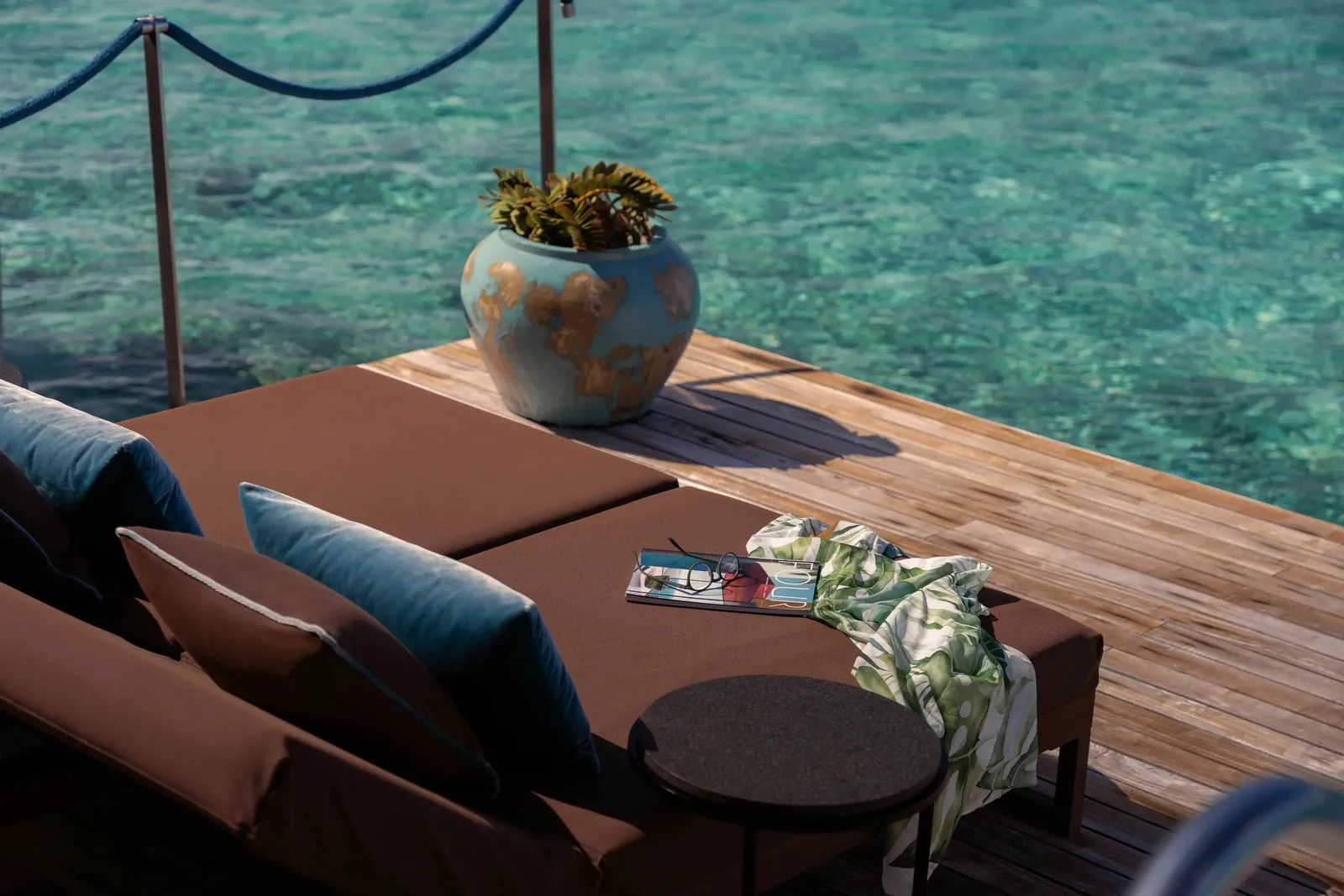 Sunrise Water Pool Villa: the deck and pool above the lagoon