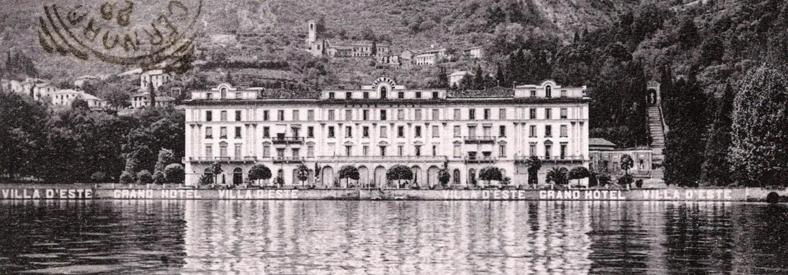 An old photograph of the villa on the lake