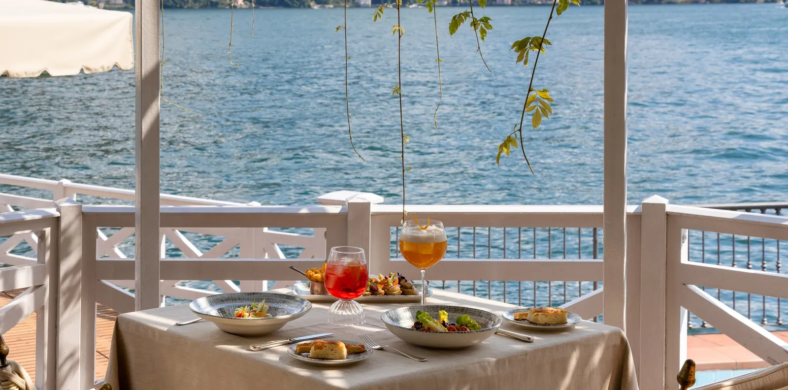 Lunch laid on the Sundeck over the lake