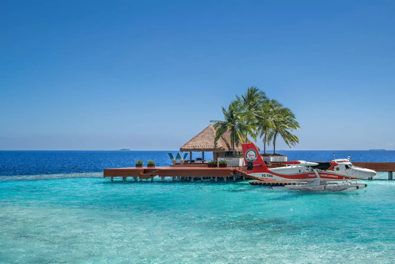 A TMA seaplane at the W Maldives arrival jetty