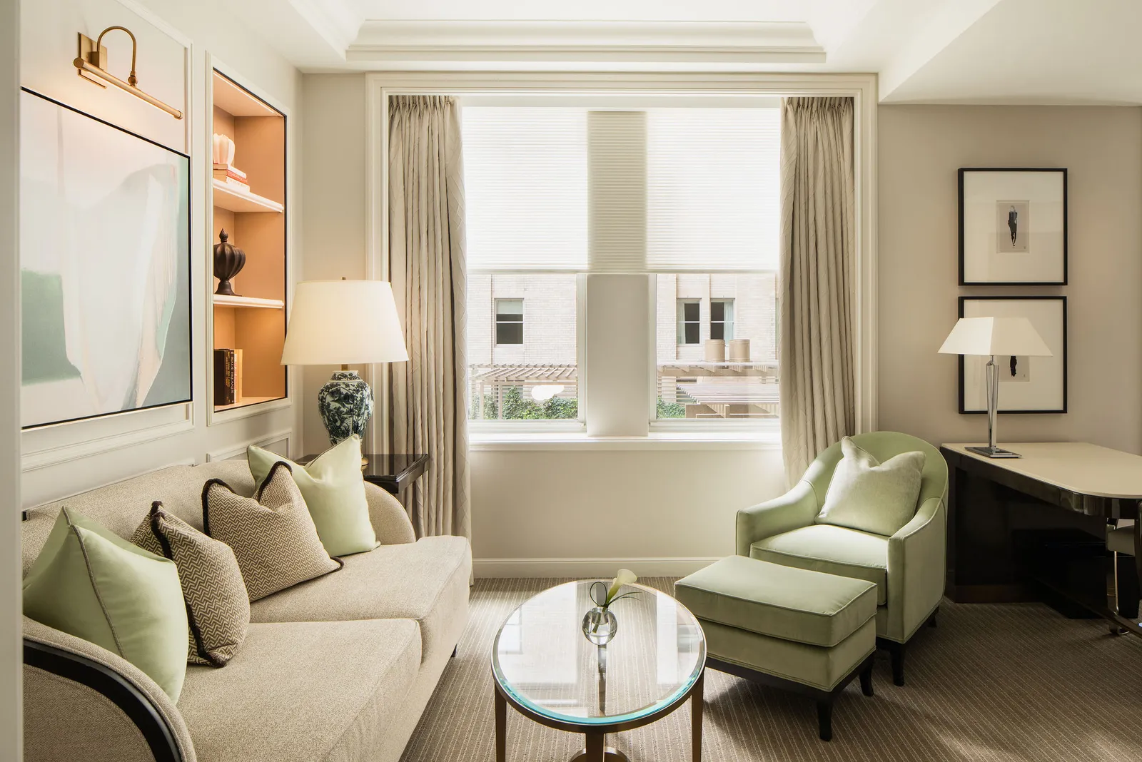 The Terrace View Junior Suite living area with its desk