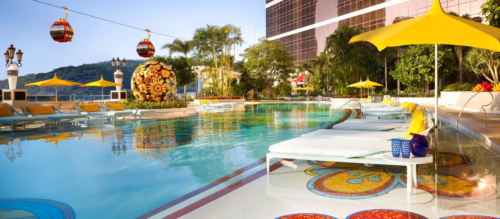 The shared outdoor pool