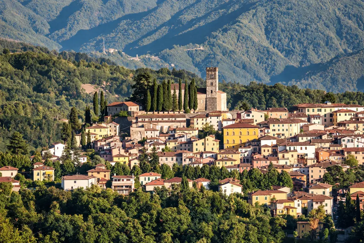 Barga and San Cristoforo Cathedral seen from Il Ciocco