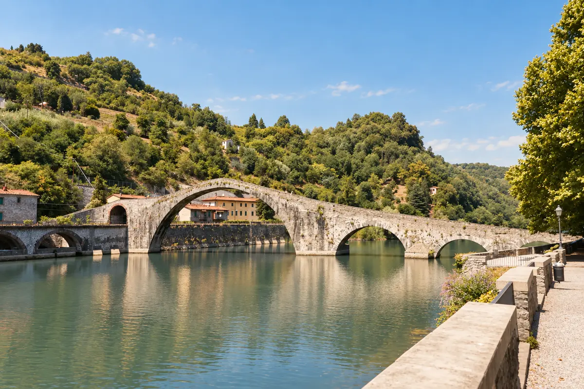 Ponte della Maddalena over the River Serchio
