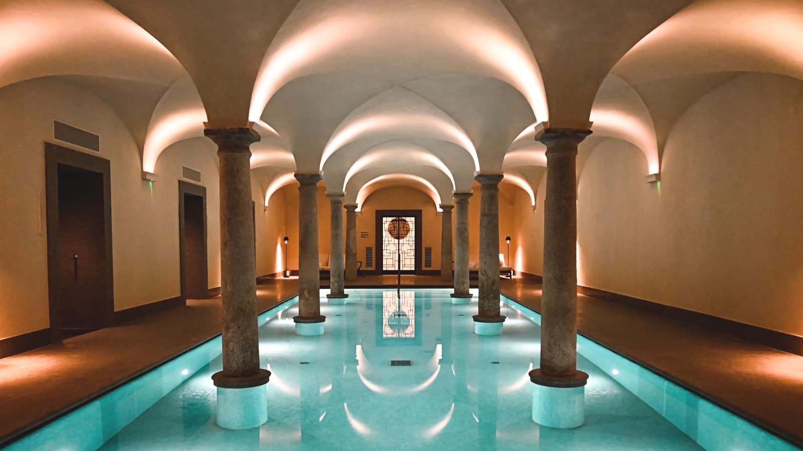 The pool beneath the historic vaults at The Longevity Spa