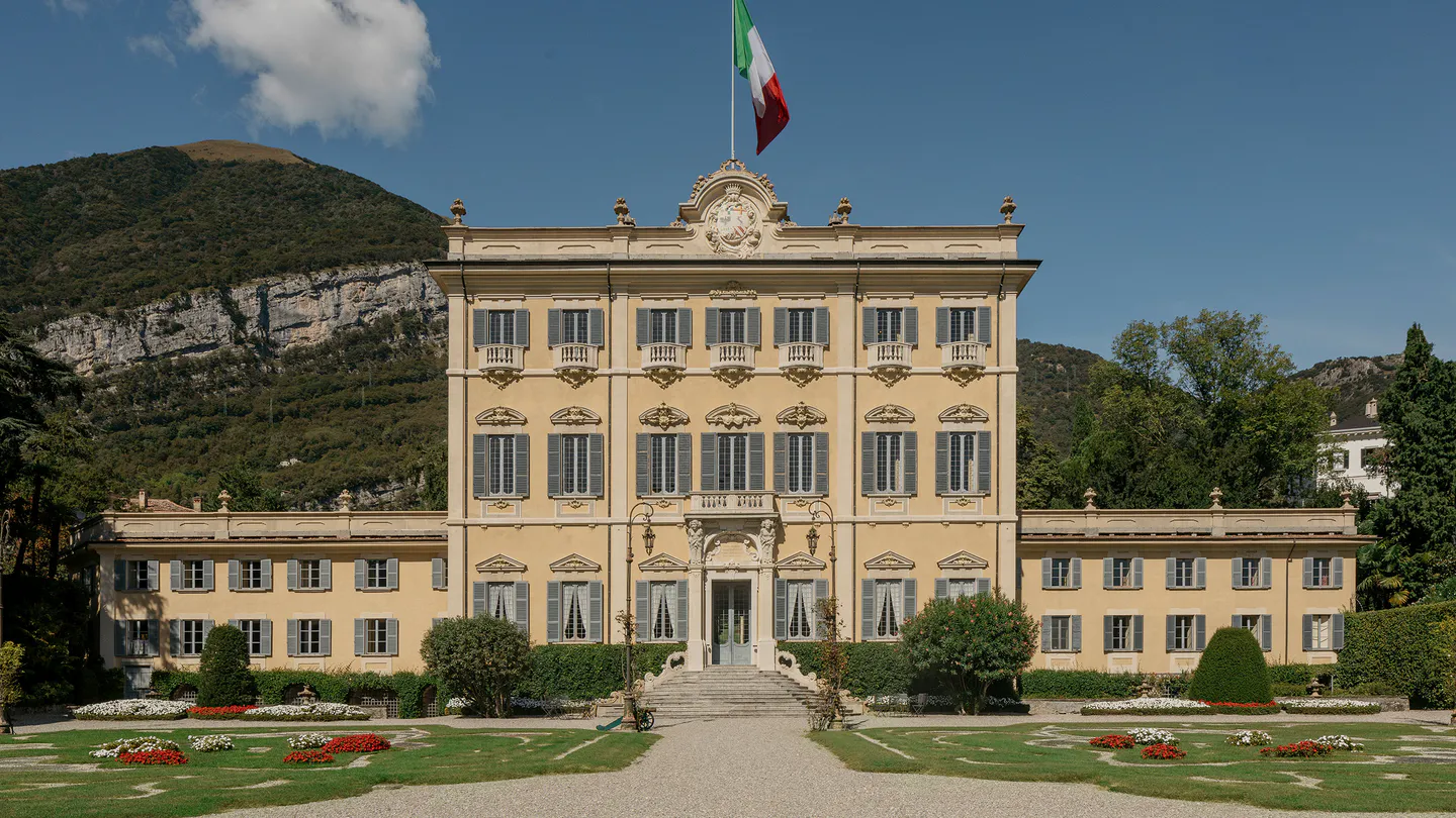 Neoclassical facade and garden of Villa Sola Cabiati