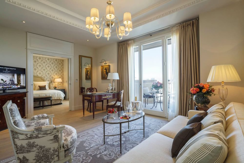 Sitting area of a Premium Suite at Palazzo Parigi