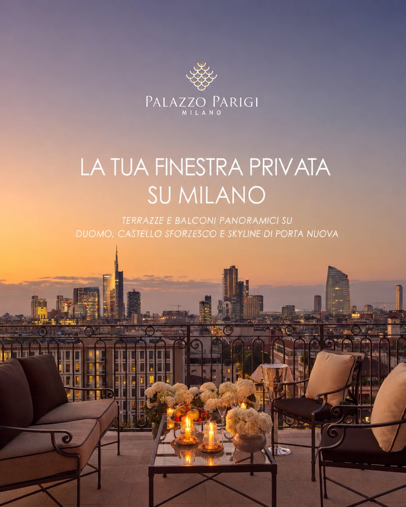 AI-generated Palazzo Parigi panoramic suite ad